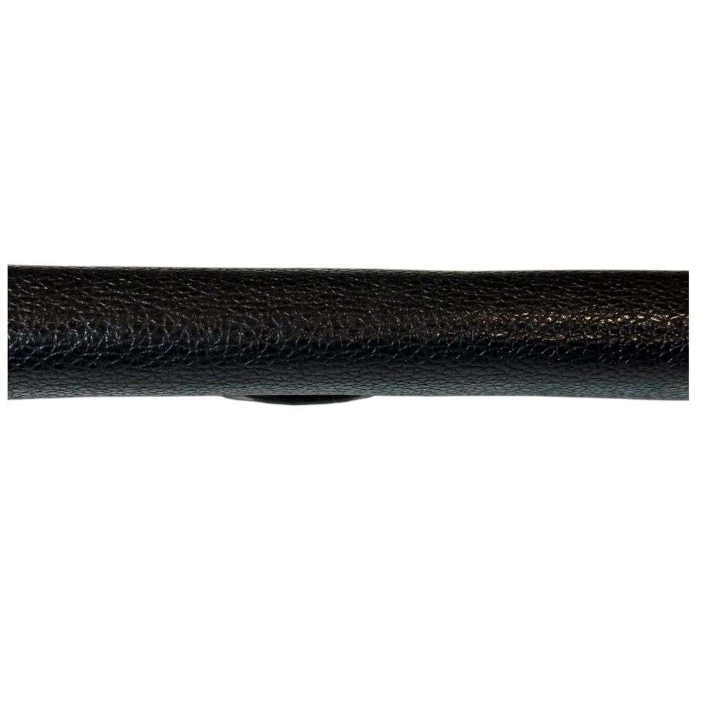 Black Leather Wallet with gold Accent and Minimalist Design pebbled leather - Picture 6 of 15